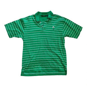 Bobby Jones Green Striped Cotton Performance Polo Shirt M